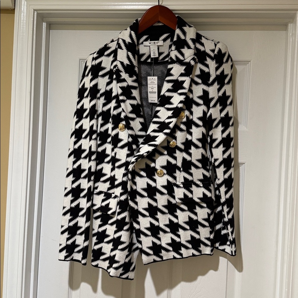 White House Black Market Houndstooth Blazer